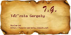 Tézsla Gergely névjegykártya